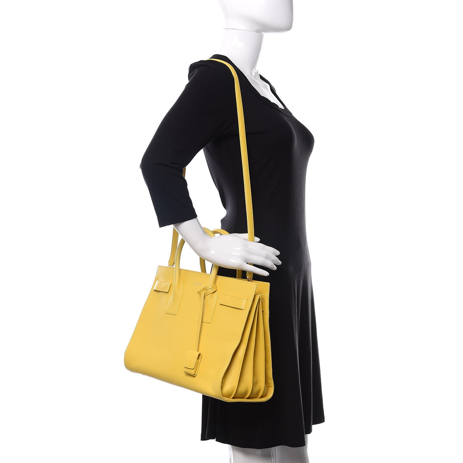 Saint Laurent Calfskin Small Sac De Jour Yellow 2 of 15