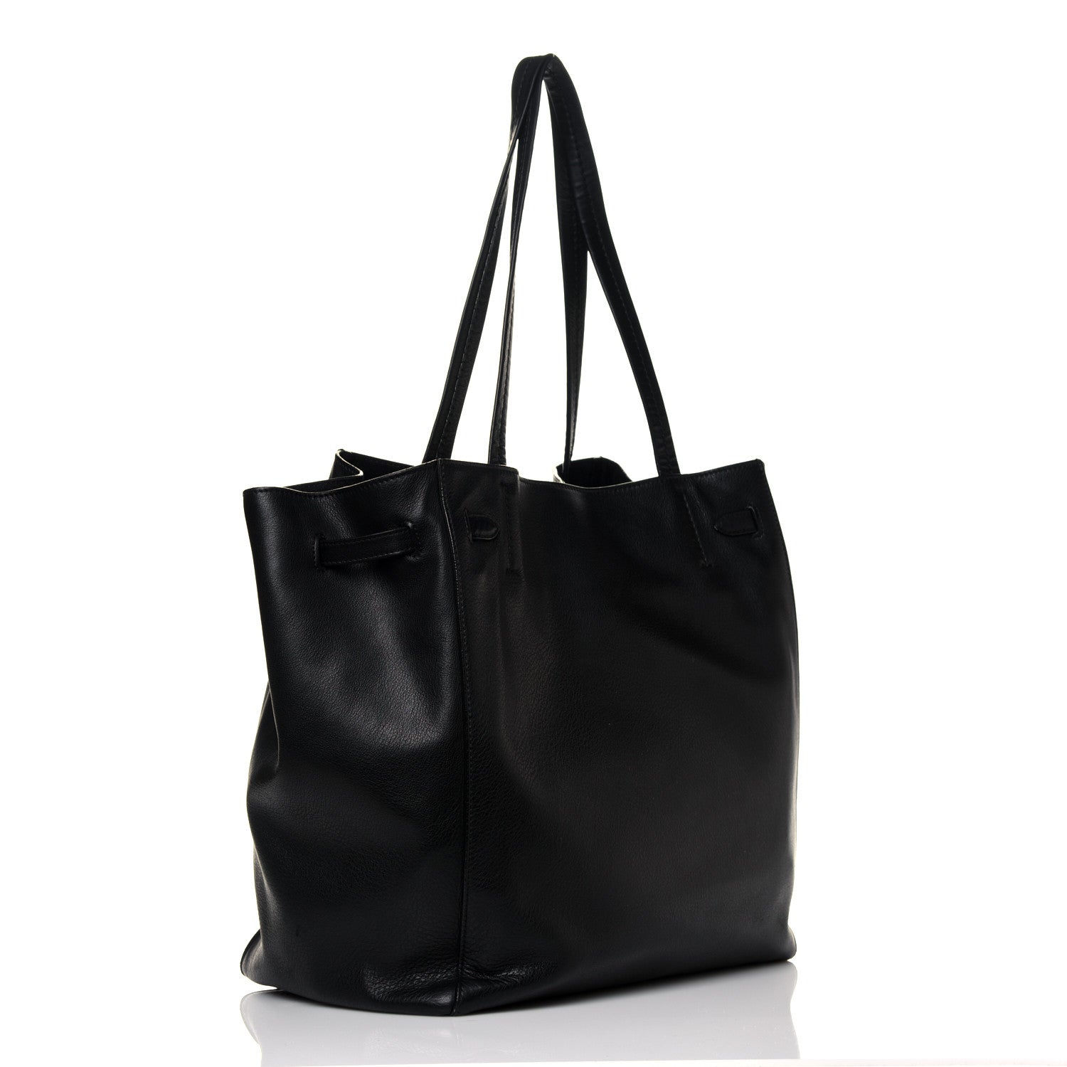 Celine Soft Grained Calfskin Small Belt Cabas Phantom Black 2 of 9