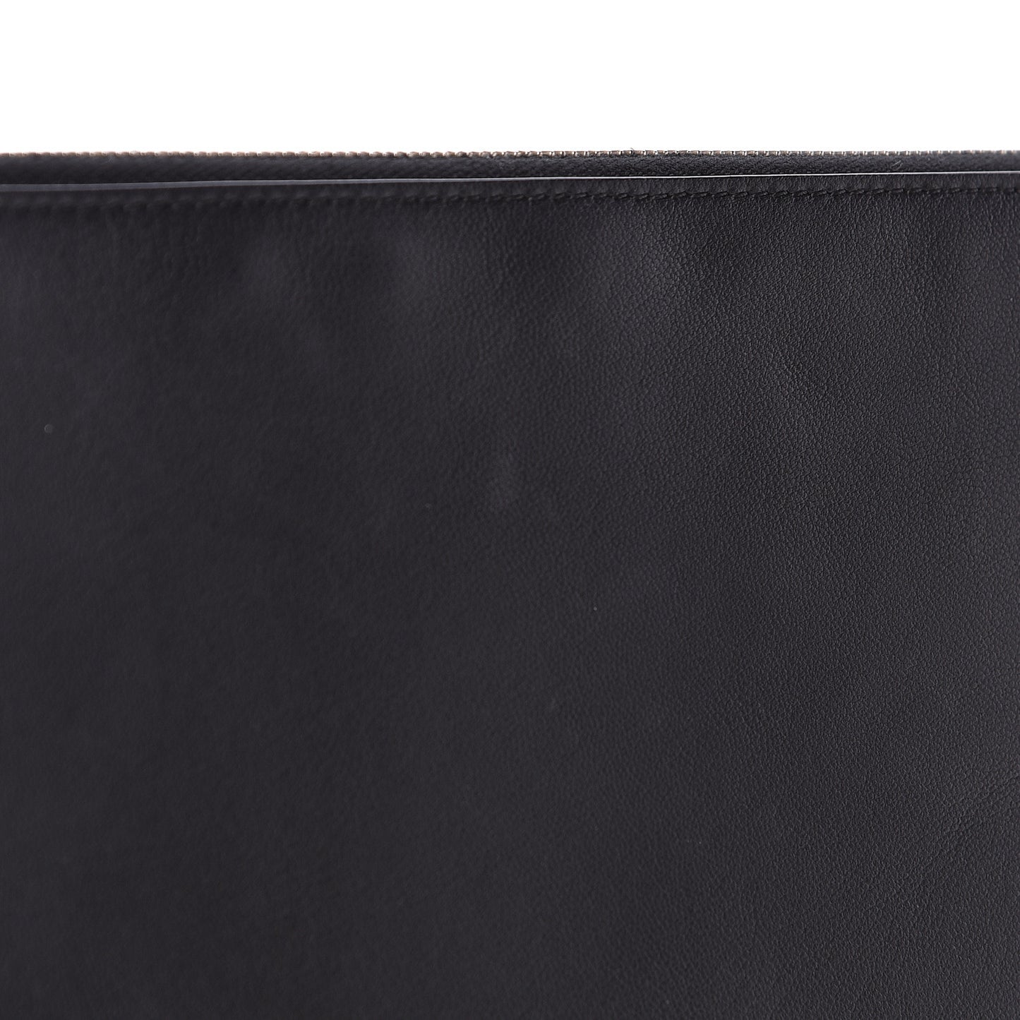 Laminated Lambskin Bi-Color Solo Clutch Pouch Black Silver