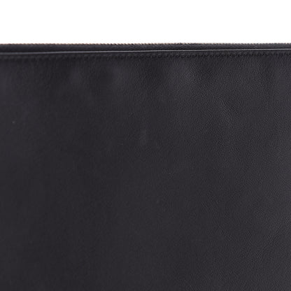 Celine Laminated Lambskin Bi-Color Solo Clutch Pouch Black Silver 12 of 12