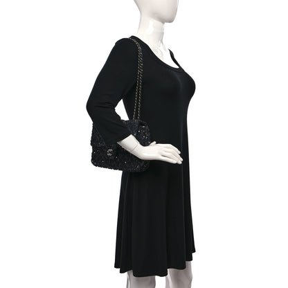 Chanel Satin Sequin Medium Classic Flap Grey 2 of 10