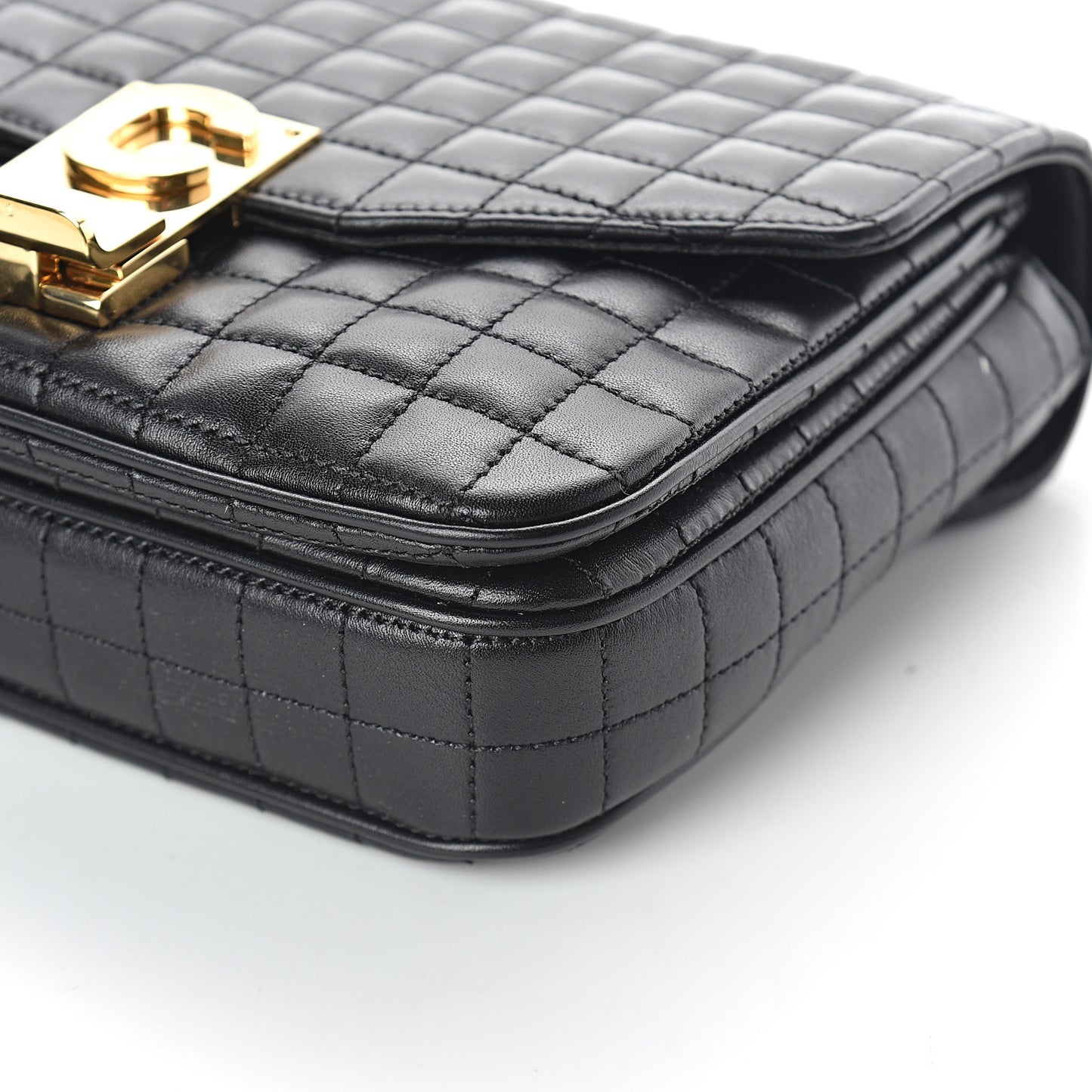 Calfskin Quilted Small C Bag Black