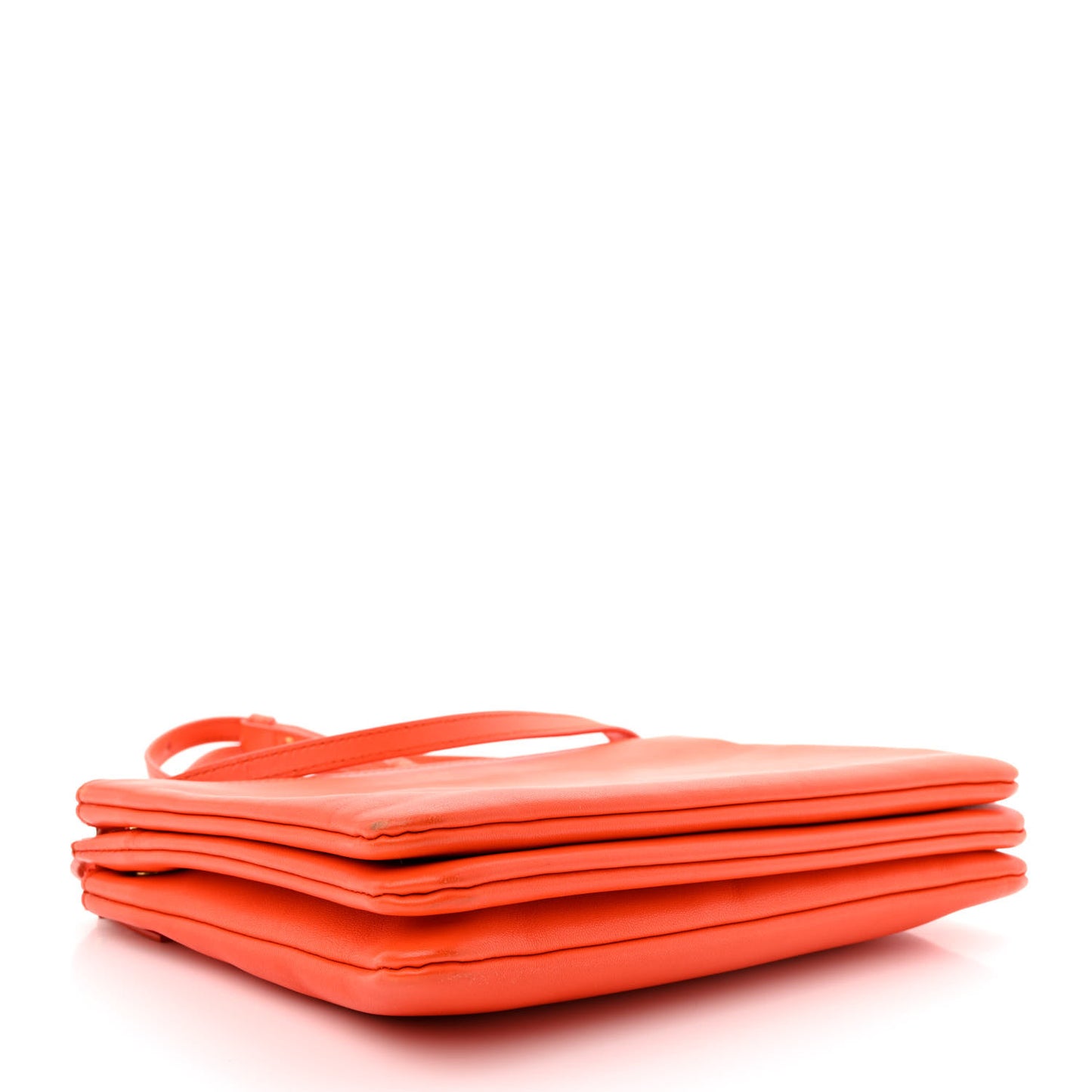 Lambskin Large Trio Crossbody Bag Orange