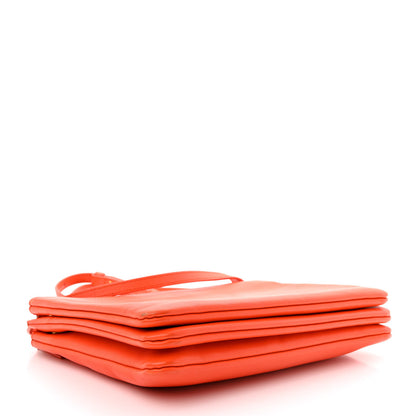 Celine Lambskin Large Trio Crossbody Bag Orange 4 of 15