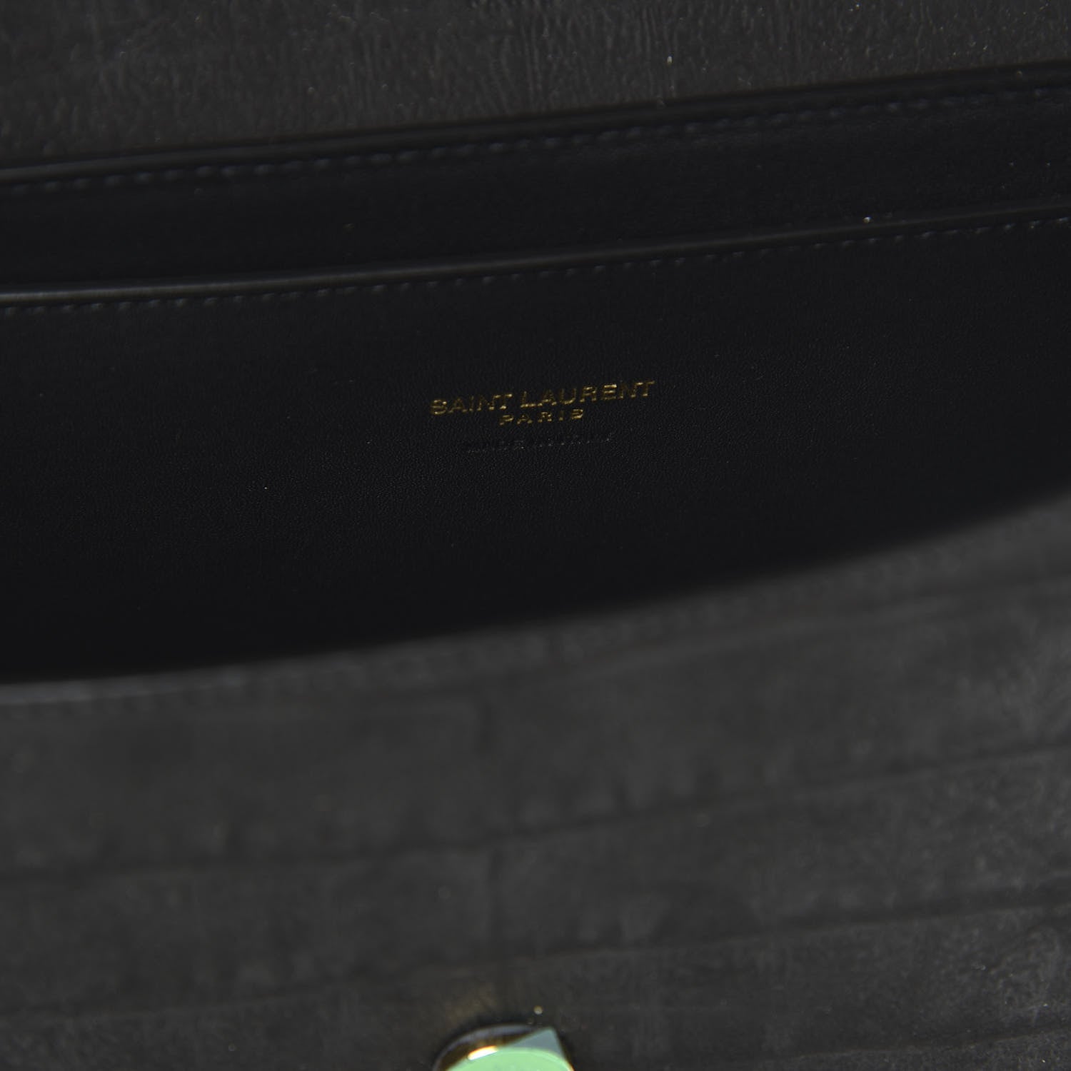 Saint Laurent Crocodile Embossed Monogram Nubuck Medium Kaia Satchel Black 9 of 12