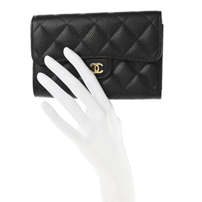 Chanel Caviar Quilted Medium Flap Wallet Black 2 of 9