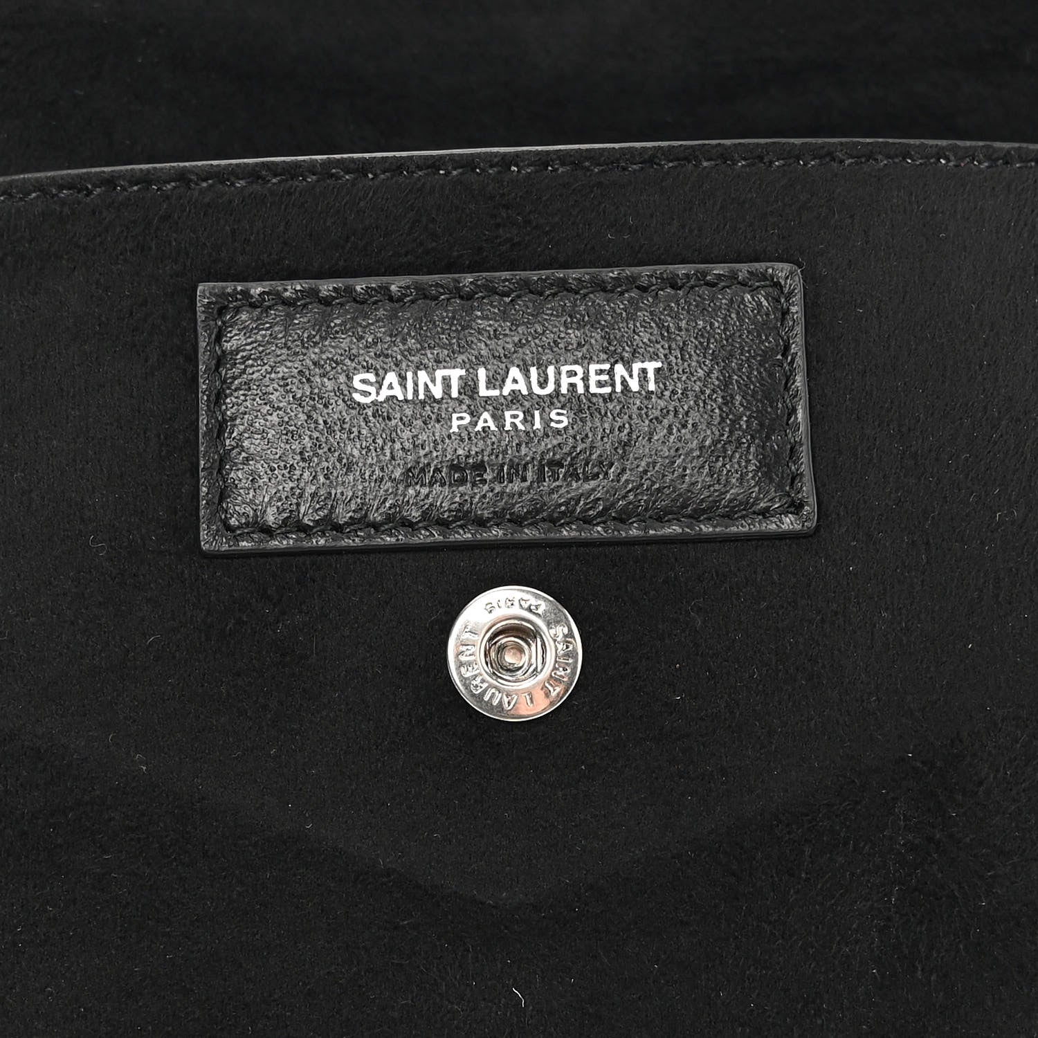 Saint Laurent Lambskin Teddy Drawstring Bag Black 7 of 11