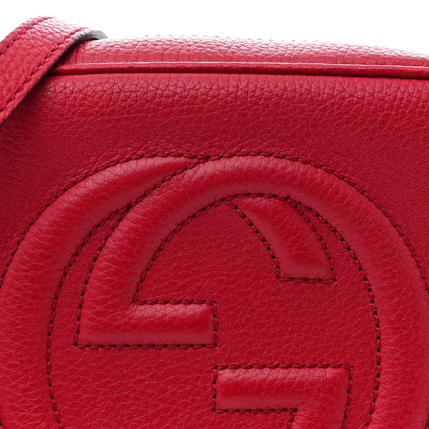 Pebbled Calfskin Small Soho Disco Bag Tabasco Red
