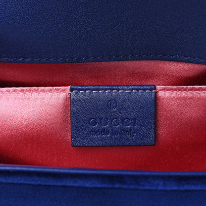 Gucci Velvet Matelasse Mini GG Marmont Shoulder Bag Cobalt Blue 6 of 9