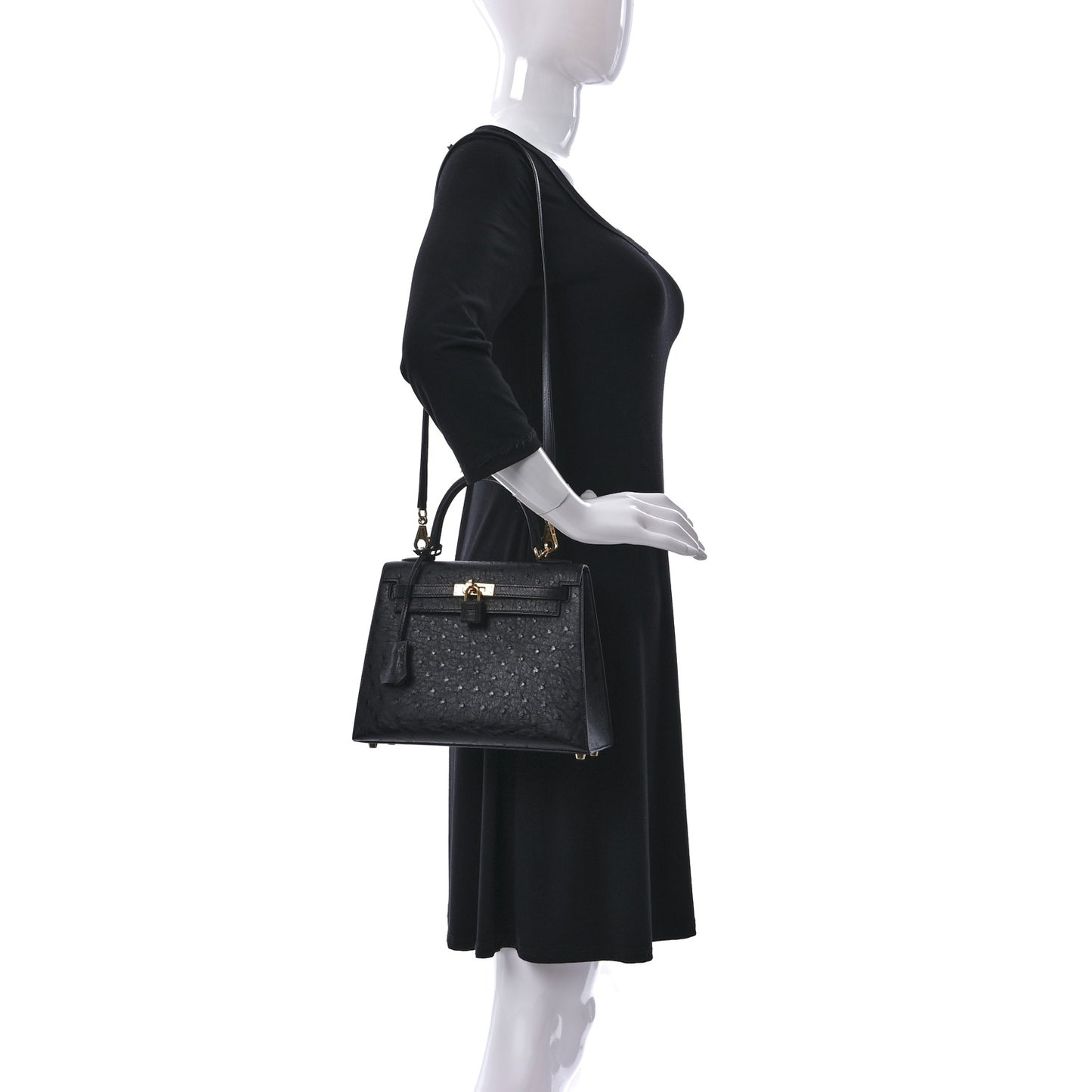 Ostrich Kelly Sellier 25 Black