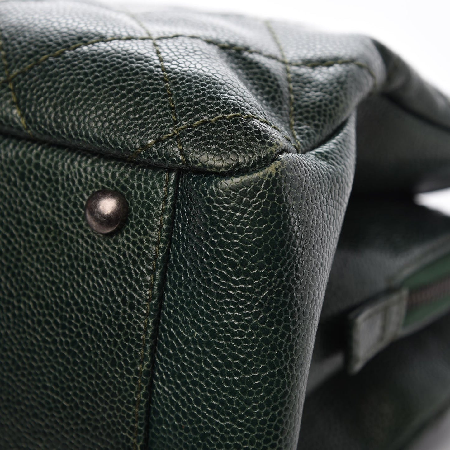 Caviar Chic Shopping Tote Dark Green