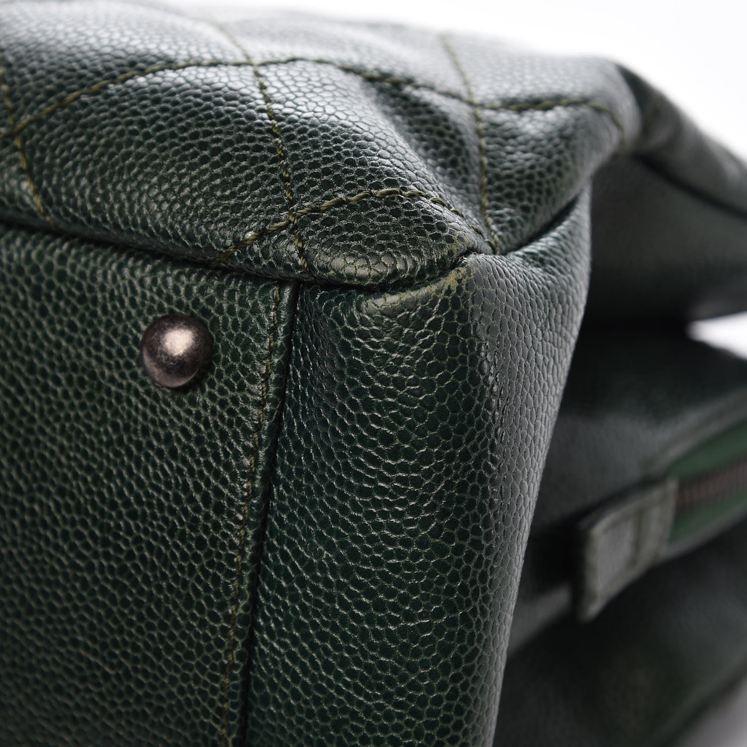 Chanel Caviar Chic Shopping Tote Dark Green 9 of 11