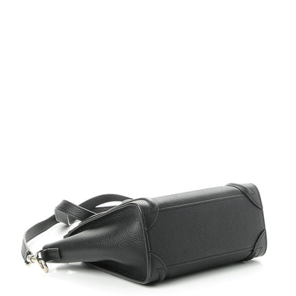 Celine Drummed Calfskin Nano Luggage Black 4 of 9