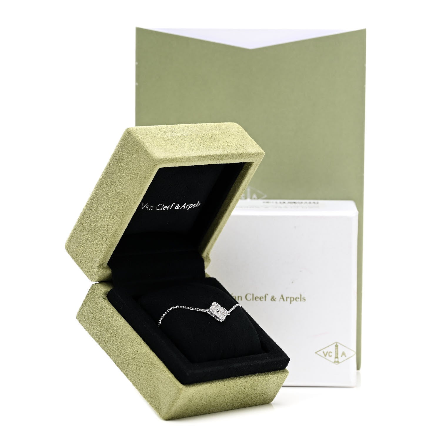 Van Cleef & Arpels 18K White Gold Diamond Sweet Alhambra Bracelet 5 of 5