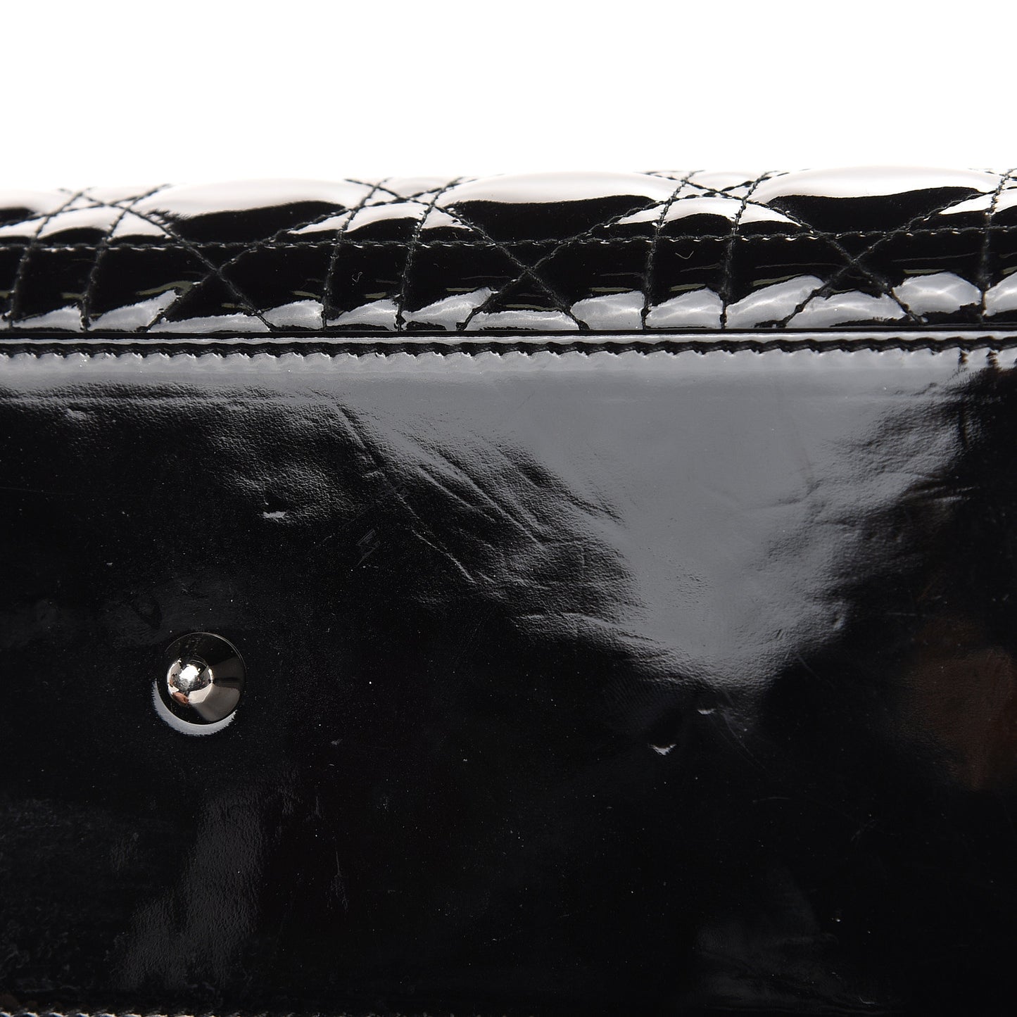 Patent Cannage Large Lady Dior Black