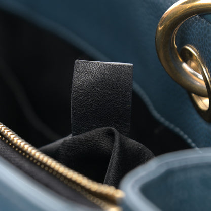 Chanel Caviar Quilted Grand Shopping Tote GST Dark Navy Blue 7 of 12