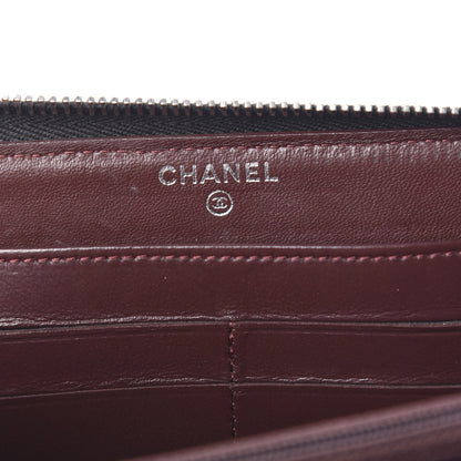 Chanel Lambskin Quilted Large Gusset Zip Around Wallet Black 5 of 7