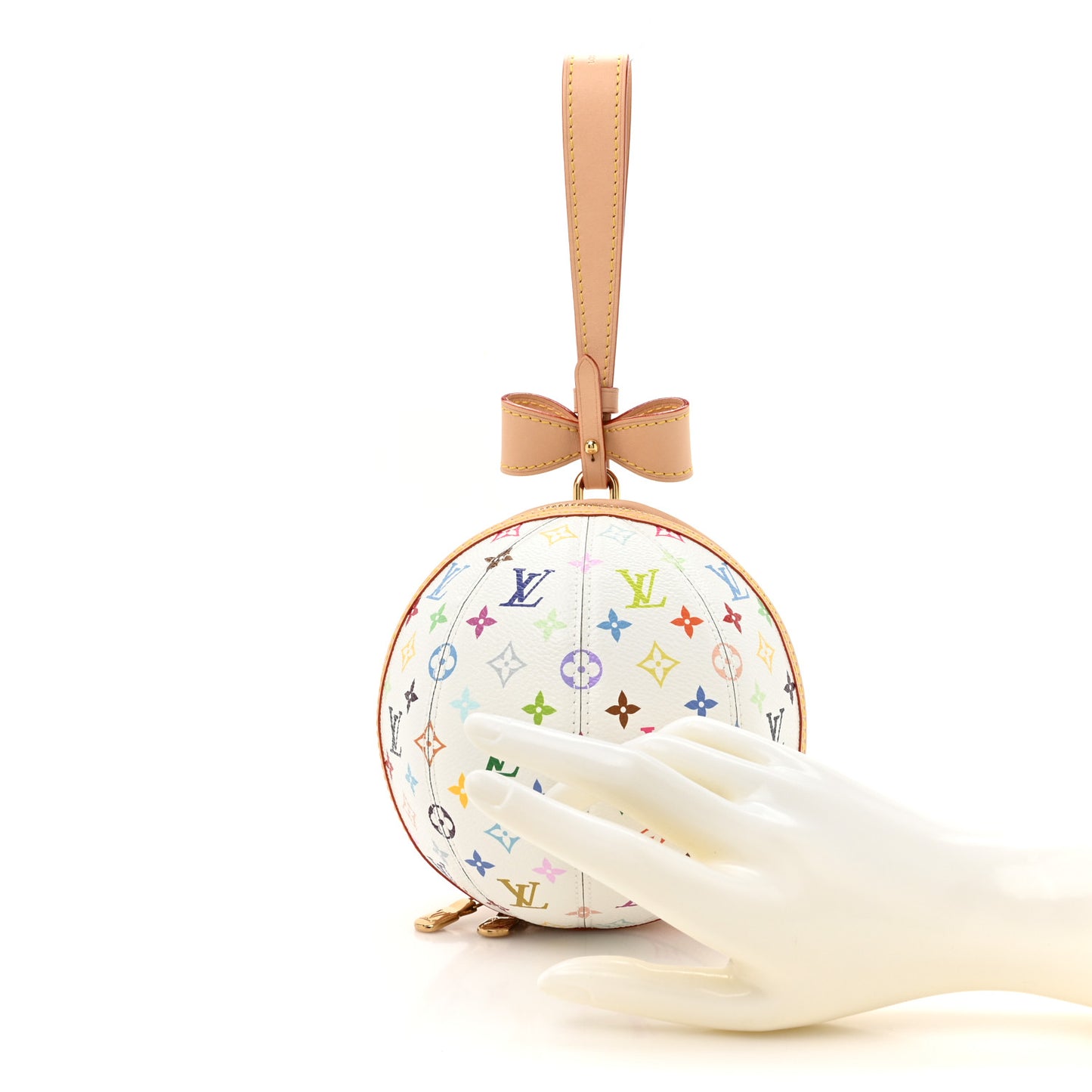 LV x TM Monogram Multicolor Koro Koro Clutch White