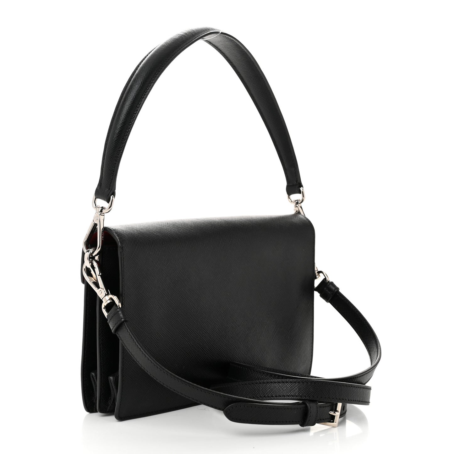 Saffiano Lux Sound Crossbody Bag Black