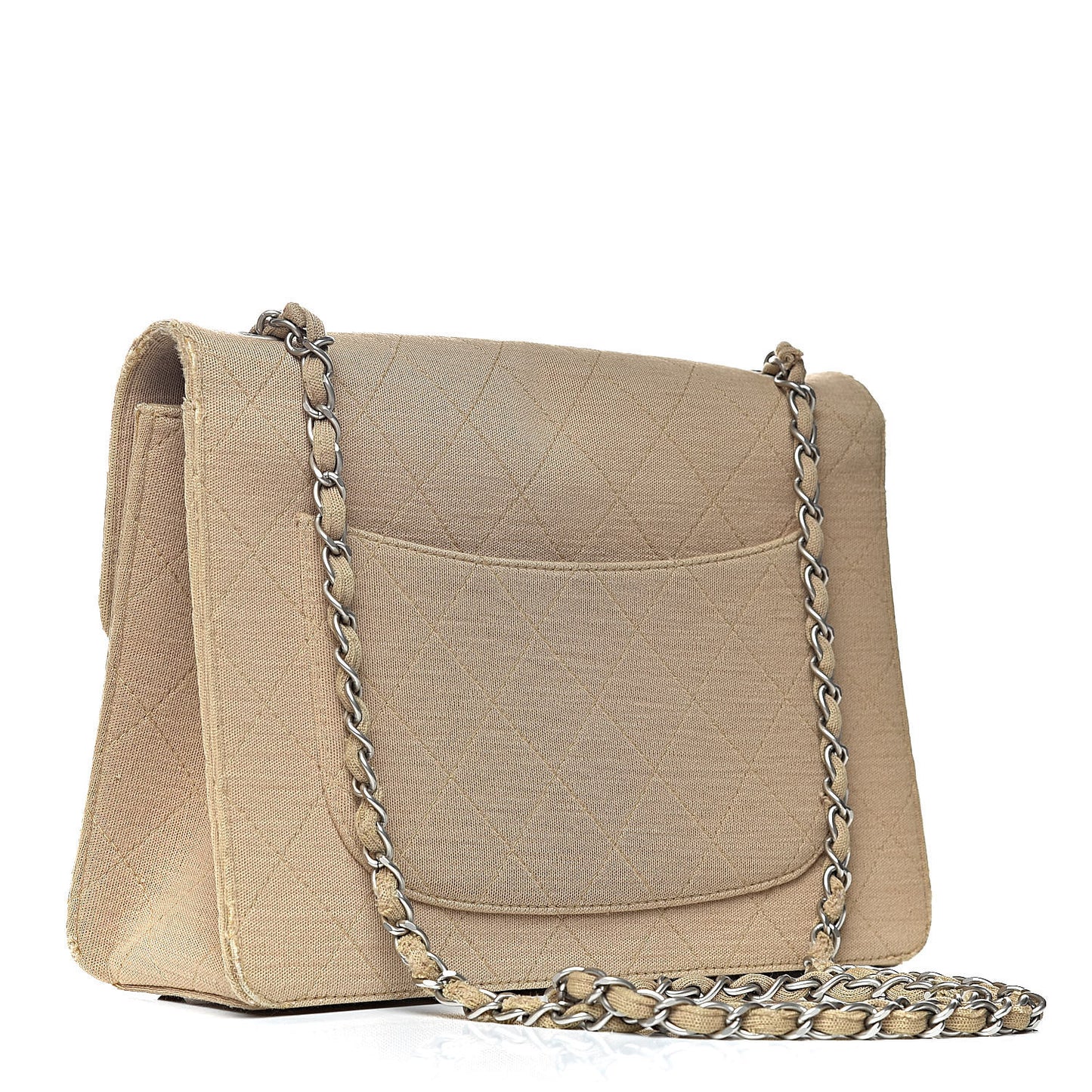 Jersey Quilted Jumbo Single Flap Beige