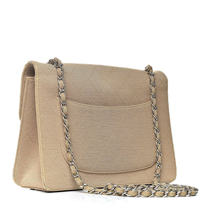 Chanel Jersey Quilted Jumbo Single Flap Beige 2 of 21