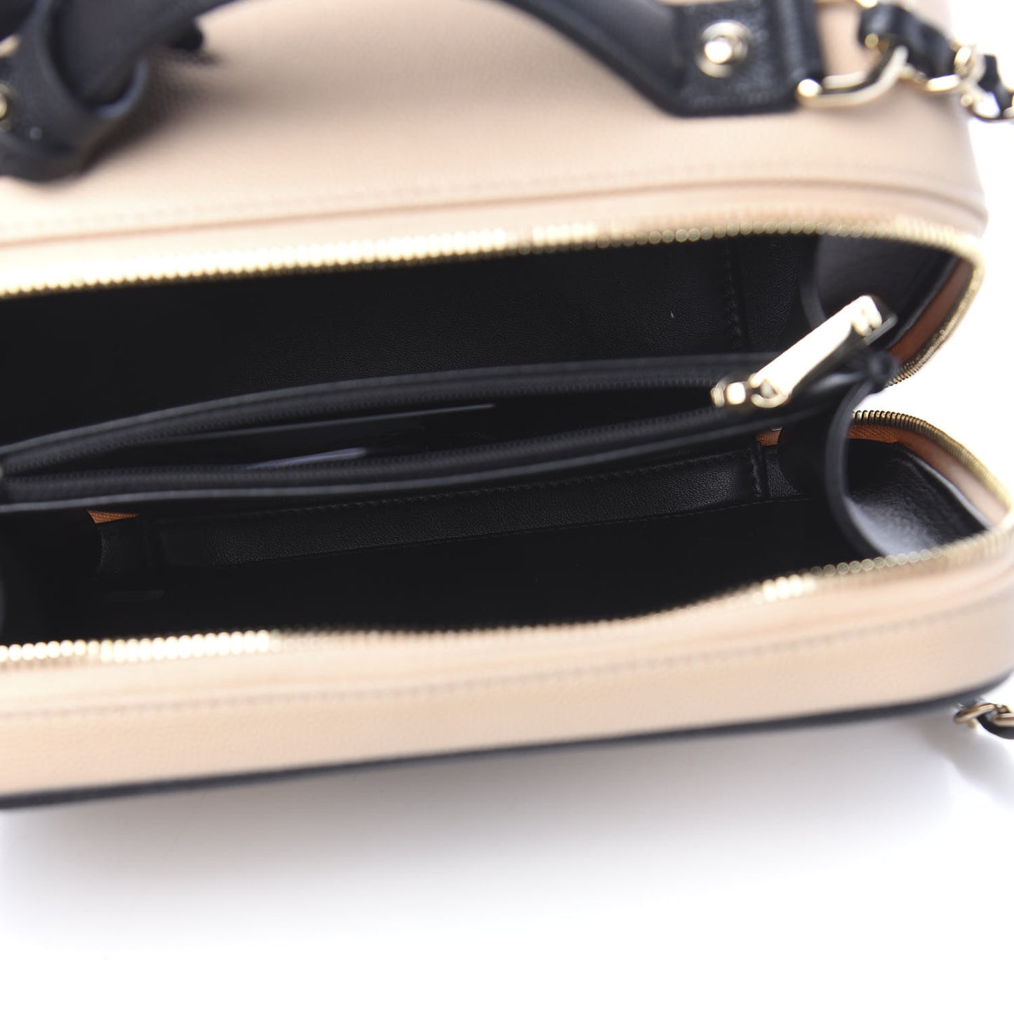 Caviar Quilted Medium CC Filigree Vanity Case Beige Black