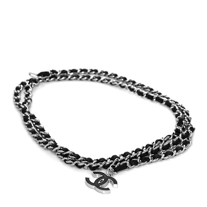 Chanel Lambskin Enamel CC Chain Belt Black Silver 1 of 3