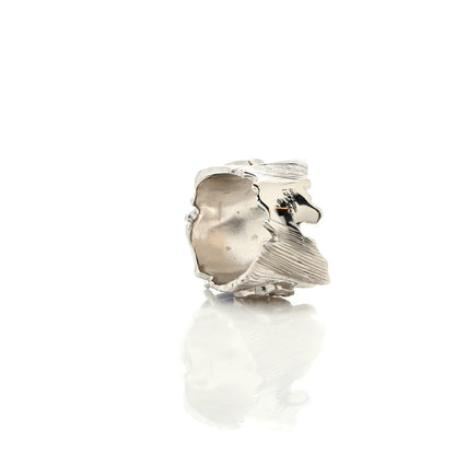 Gucci Metal Crystal GG Ring S Silver Blue 5 of 5