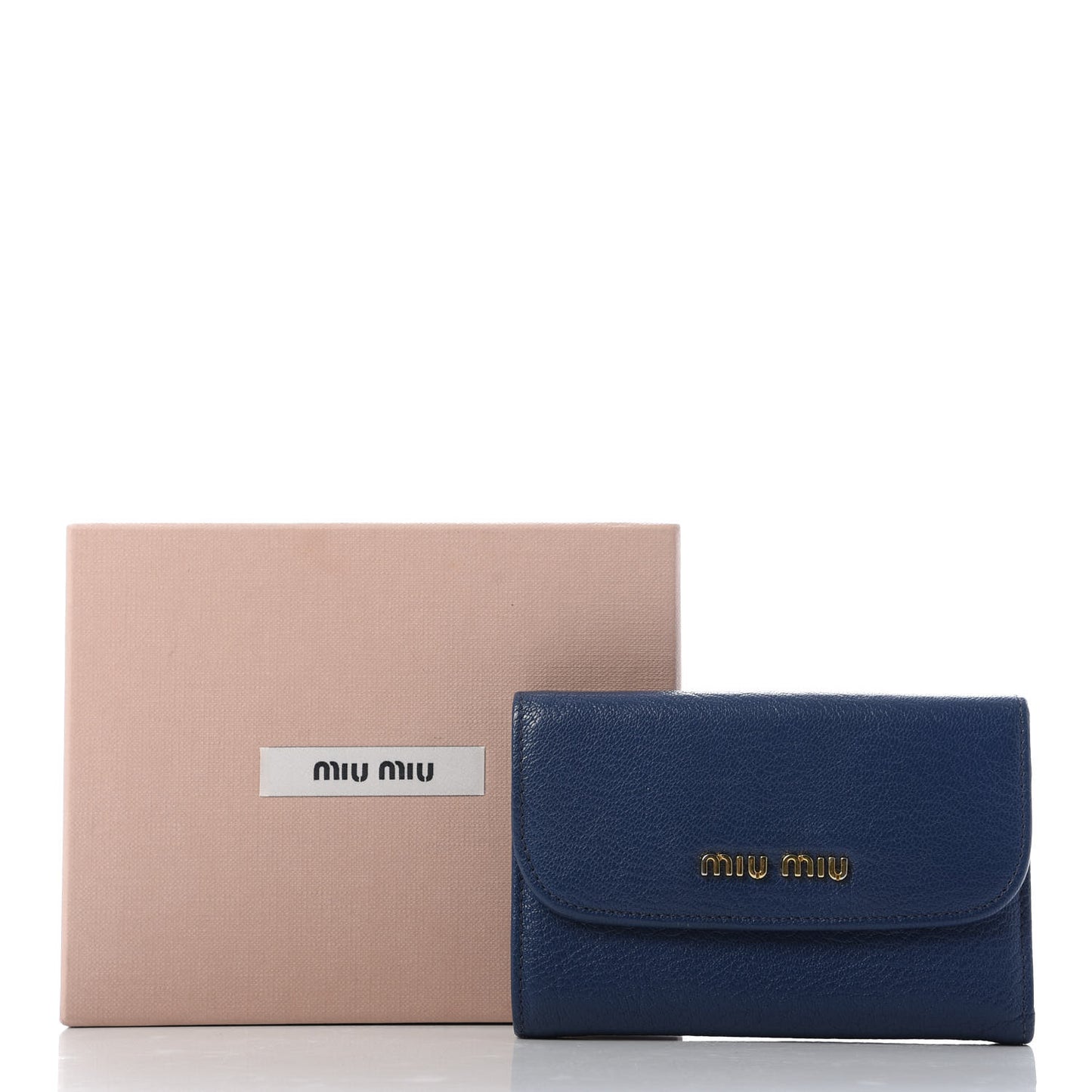 Goatskin Madras Flap Wallet Cobalto