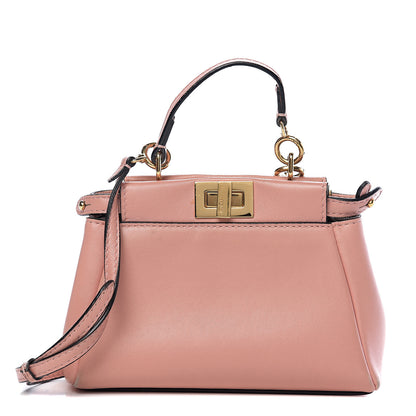 Fendi Shiny Nappa Micro Peekaboo Iconic Satchel Pink 1 of 10
