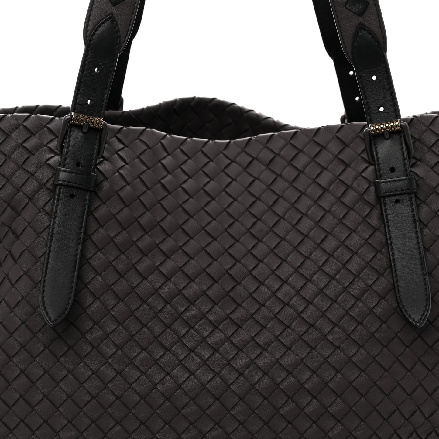 Nappa Intrecciato Large Cesta Tote Purple Black