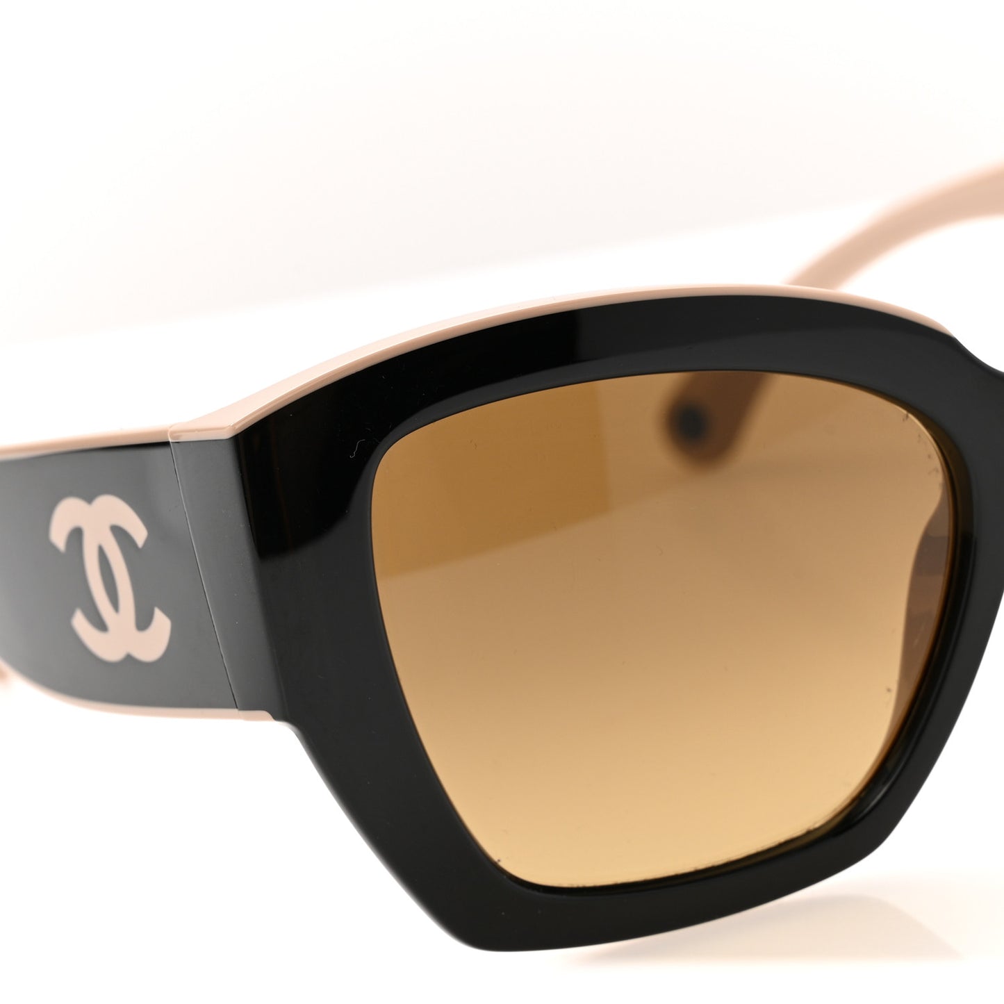 Acetate Square Sunglasses 6058 Black Beige