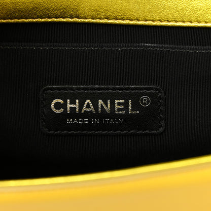 Chanel Metallic Patent Calfskin Quilted Medium Boy Flap Gold 5 of 16
