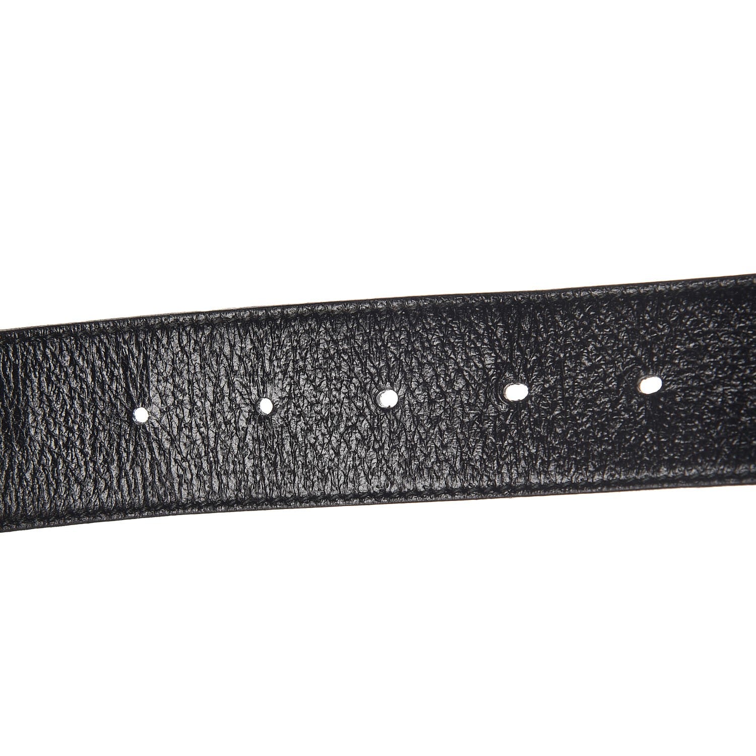 Gucci Textured Dollar Calfskin Nickel Double G 40mm Belt 85 34 Black 7 of 7