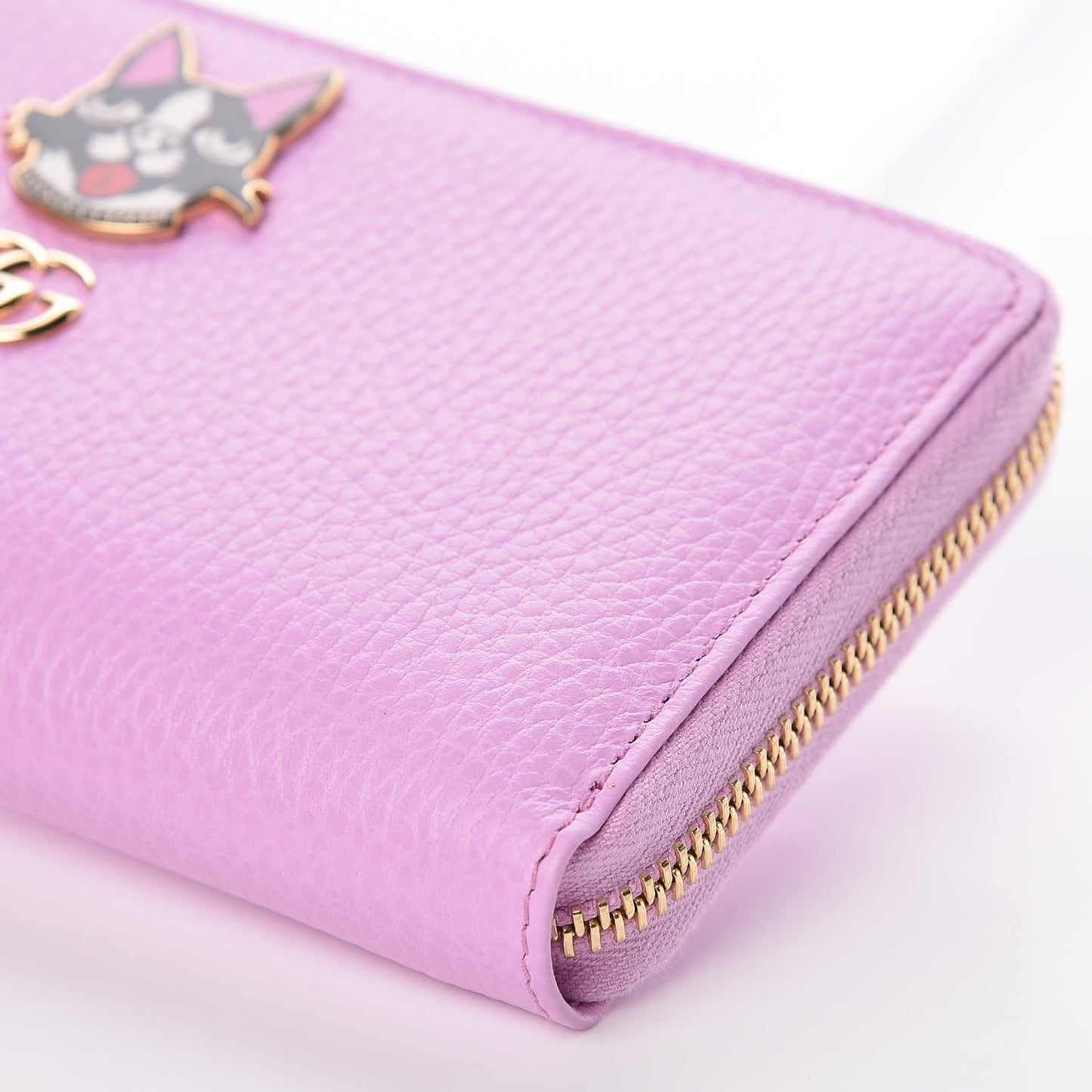 Dollar Calfskin GG Marmont Bosco Zip Around Wallet Malva