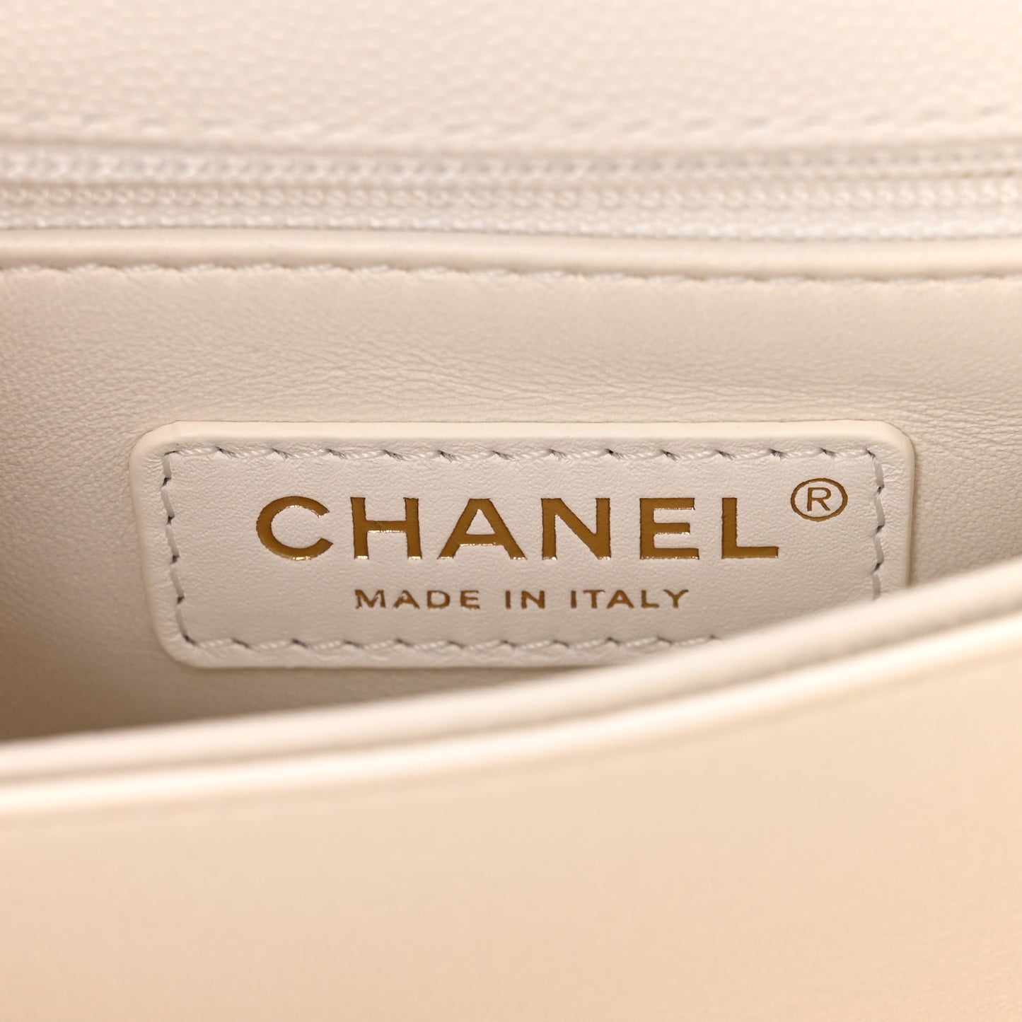 Caviar Quilted Mini Coco Handle Flap White