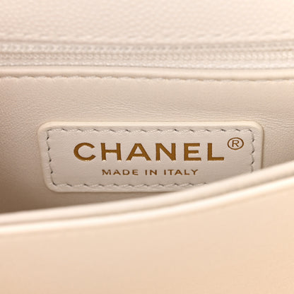 Chanel Caviar Quilted Mini Coco Handle Flap White 6 of 12