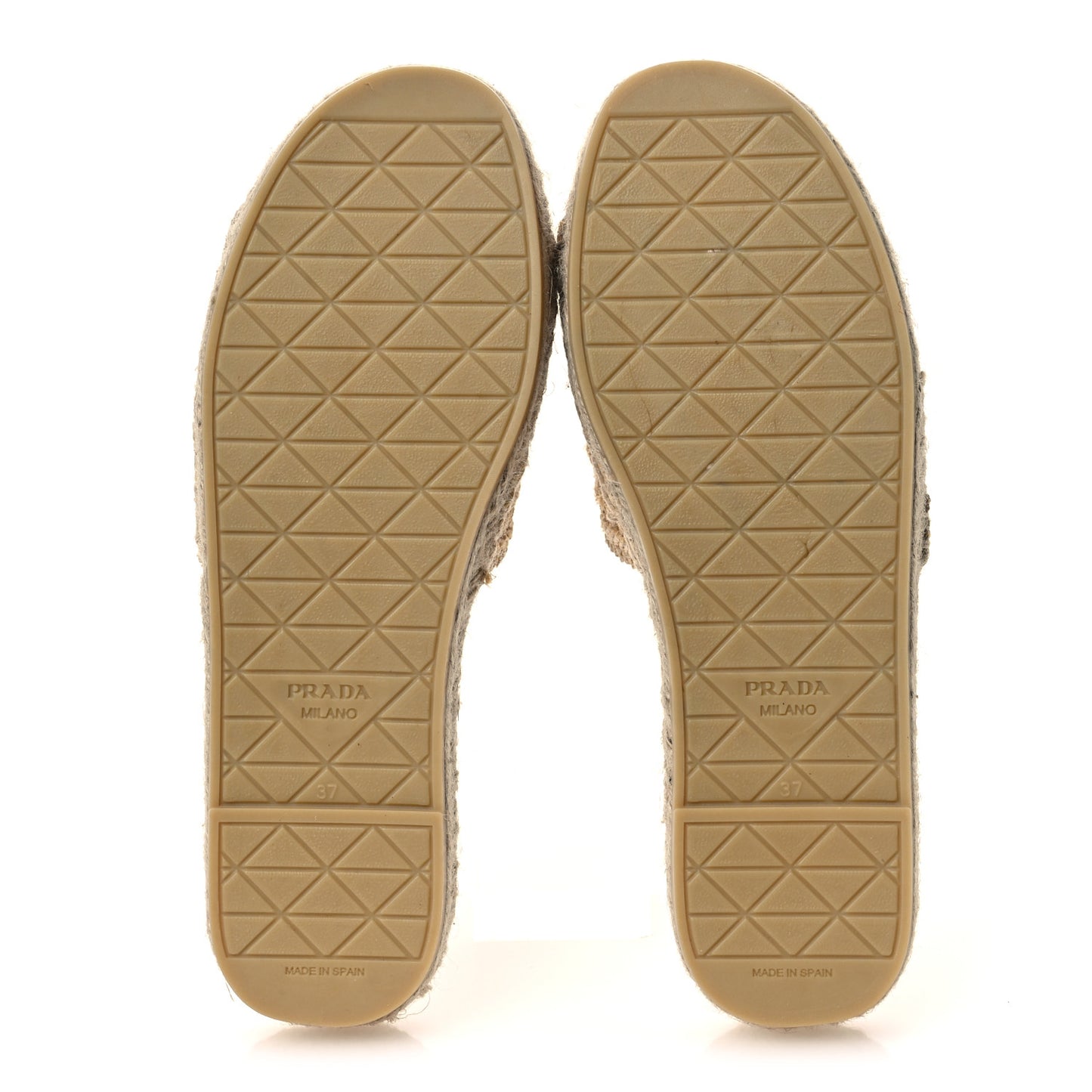 Raffia Triangle Logo Crochet 20mm Espadrille Sandals 37 Natural Black