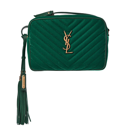 Saint Laurent Velvet Matelasse Monogram Lou Camera Bag Deep Malachite 2 of 10