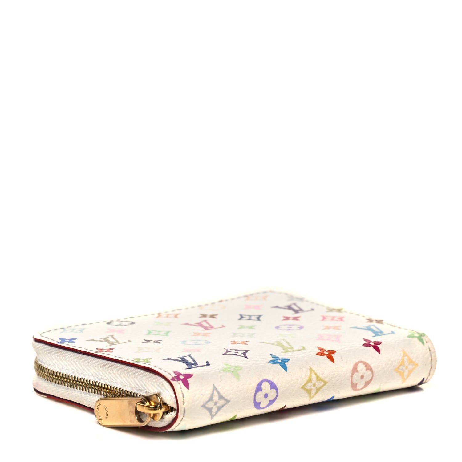 Louis Vuitton Monogram Multicolor Zippy Coin Purse Wallet White 4 of 7