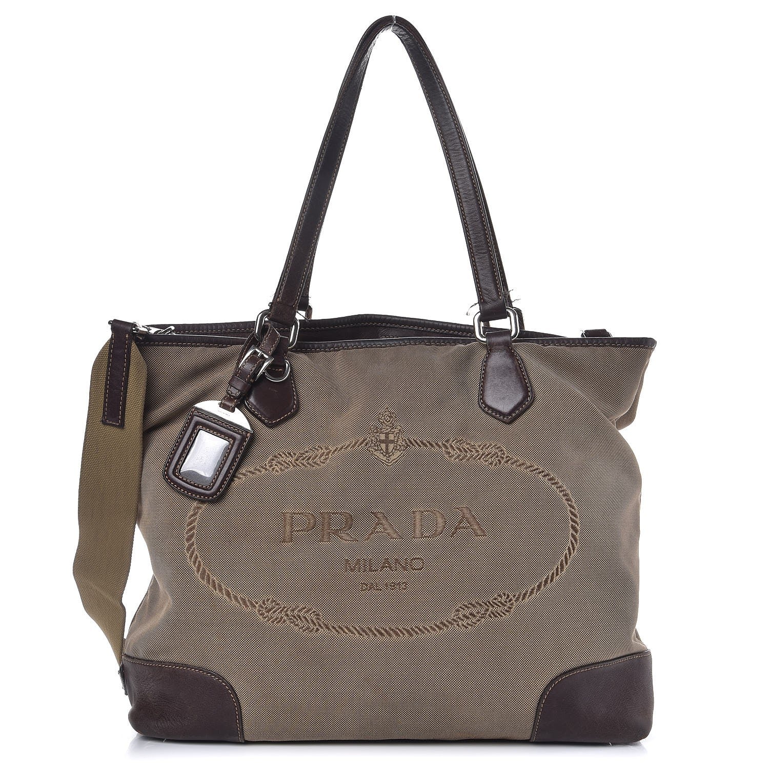 Prada Jacquard Logo Tote Corda Moro 1 of 20