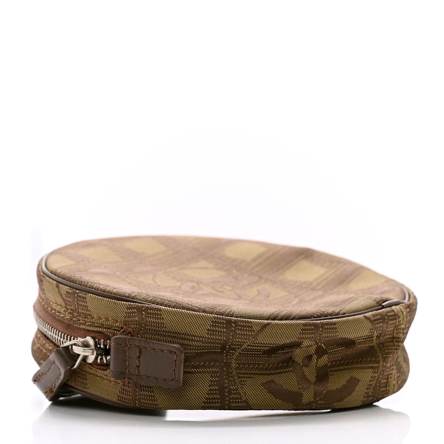 Chanel Nylon Travel Round Pouch Brown 4 of 9