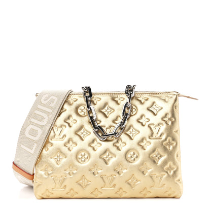 Louis Vuitton Lambskin Embossed Monogram Coussin PM Gold 1 of 9