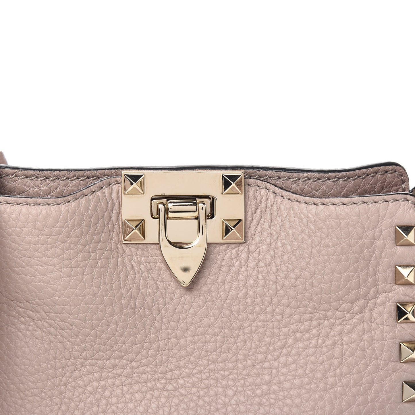Pebbled Calfskin Mini Rockstud Flip-Lock Messenger Bag Poudre