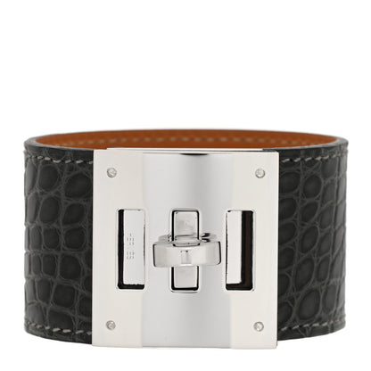 Hermes Shiny Alligator Kelly Dog Bracelet Graphite 1 of 5