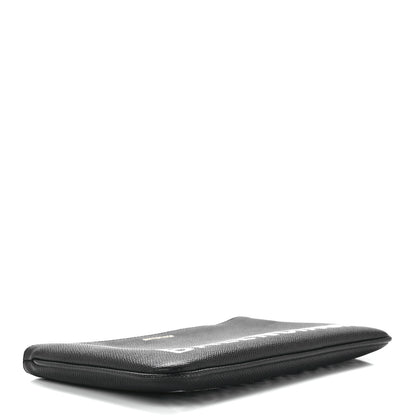 Balenciaga Calfskin Ville Logo Zip Pouch Black 4 of 10