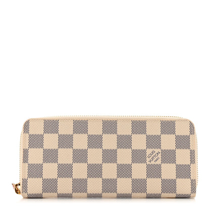 Louis Vuitton Damier Azur Clemence Wallet Rose Ballerine 1 of 7