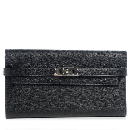 Hermes Chevre Kelly Longue Wallet Black 1 of 9