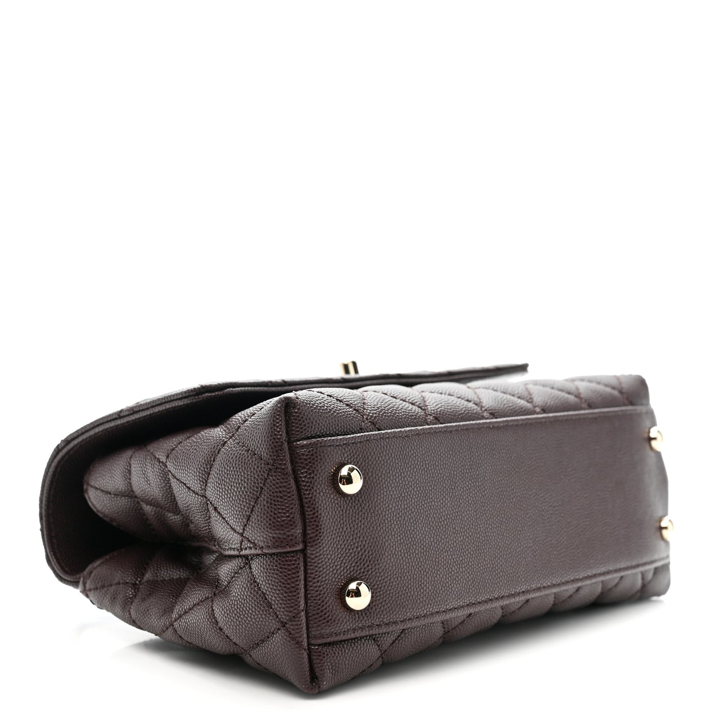 Caviar Quilted Mini Coco Handle Flap Burgundy