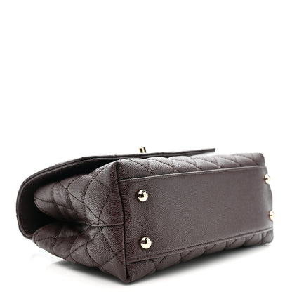 Chanel Caviar Quilted Mini Coco Handle Flap Burgundy 4 of 10